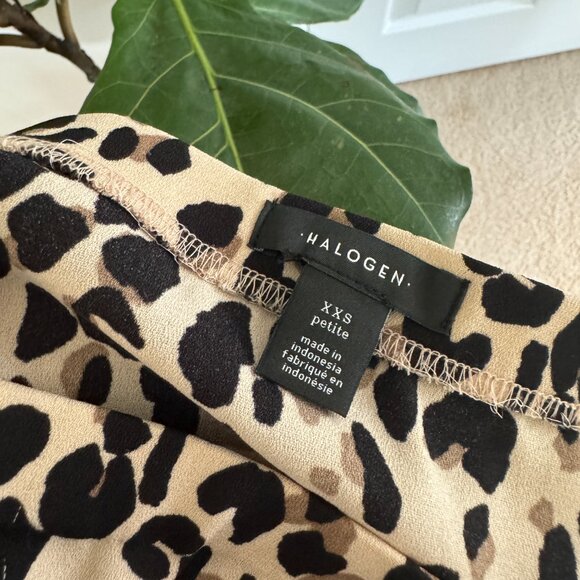 Halogen Leopard Print Elastic Pull On Midi Skirt XXS - Picture 9 of 9